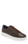 G Brown Puff Low Top Leather Sneaker In Brown