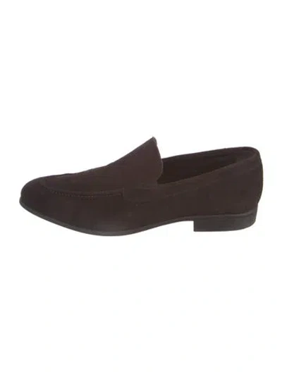 Pre-owned G Brown Suede Dress Loafers In Brown