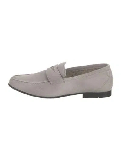 Pre-owned G Brown Suede Dress Loafers In Gray