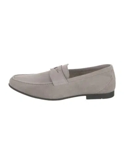 Pre-owned G Brown Suede Dress Loafers In Gray