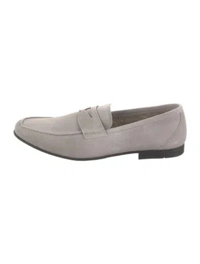 Pre-owned G Brown Suede Dress Loafers In Gray