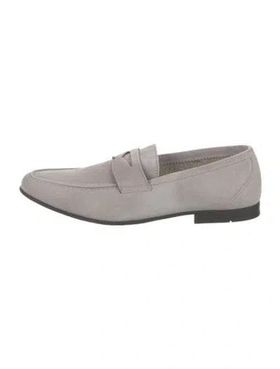 Pre-owned G Brown Suede Dress Loafers In Gray