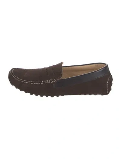 Pre-owned G Brown Suede Drivers In Blue