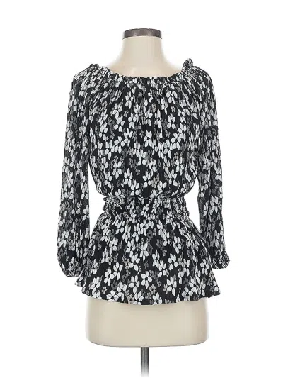 Pre-owned G By Giuliana Rancic 3/4 Sleeve Blouse In Silver