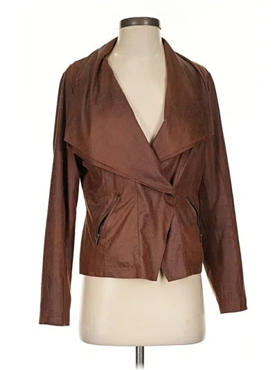 Pre-owned G By Giuliana Rancic Faux Leather Jacket In Brown