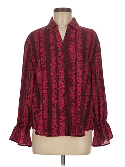 Pre-owned G By Giuliana Rancic Long Sleeve Blouse In Burgundy