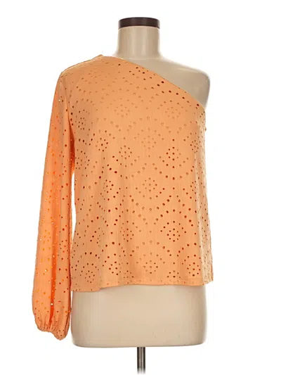 Pre-owned G By Giuliana Rancic Long Sleeve Blouse In Orange