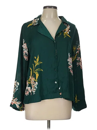 Pre-owned G By Giuliana Rancic Long Sleeve Polo Shirt In Green