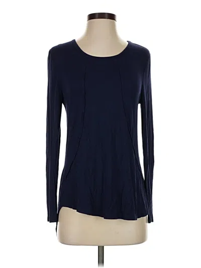 Pre-owned G By Giuliana Rancic Long Sleeve Top Blue Crew Neck Tops