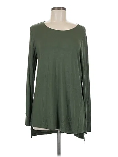 G By Giuliana Rancic Long Sleeve Top Green Boatneck Tops