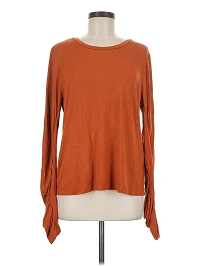 Pre-owned G By Giuliana Rancic Long Sleeve Top Orange Boatneck Tops
