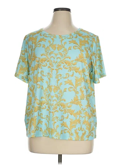 Pre-owned G By Giuliana Rancic Short Sleeve Blouse In Teal
