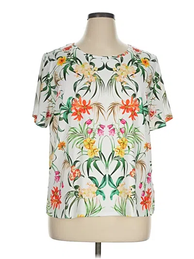 Pre-owned G By Giuliana Rancic Short Sleeve Blouse In White