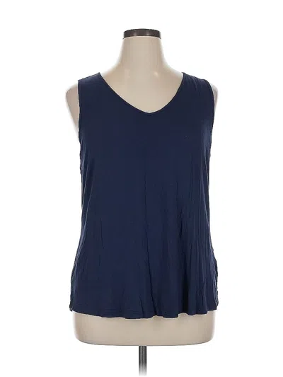 Pre-owned G By Giuliana Rancic Sleeveless Top Blue V Neck Tops