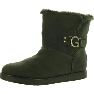 G By Guess Ggalessa Womens Faux Leather Faux Fur Winter & Snow Boots In Green