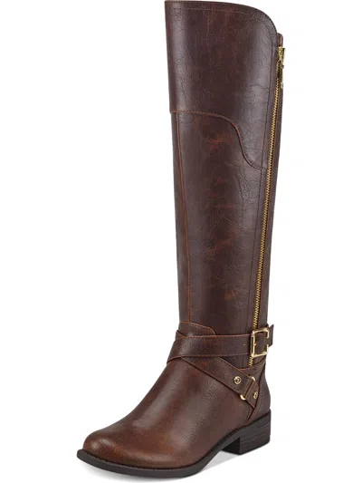 G By Guess Haydin Womens Faux Leather Tall Riding Boots In Brown