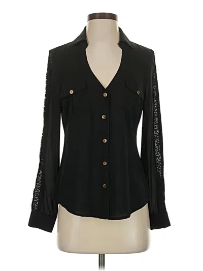 Pre-owned G By Guess Long Sleeve Blouse In Black