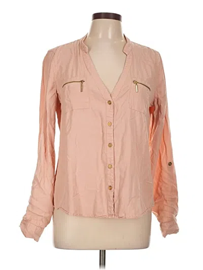 Pre-owned G By Guess Long Sleeve Blouse In Pink