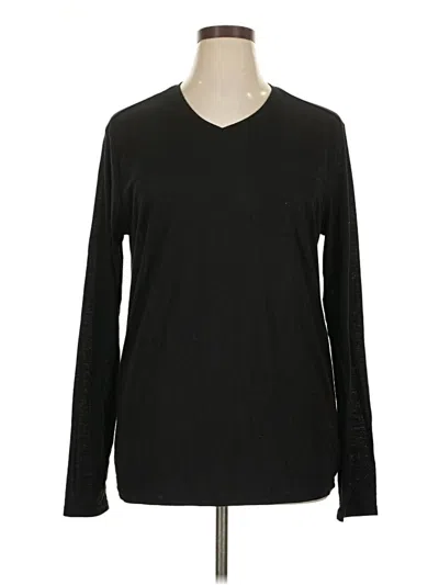 Pre-owned G By Guess Long Sleeve Top Black V-neck Tops