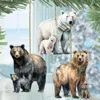 G. Debrekht Alaskan Bears Wooden Christmas Ornaments Set Of 3 By