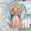 G. Debrekht Blue Floral Angel Wooden Ornaments By