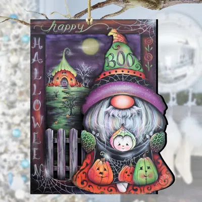 G. Debrekht Boo Halloween Gnome Wooden Ornaments By J. Mills-price In Multi