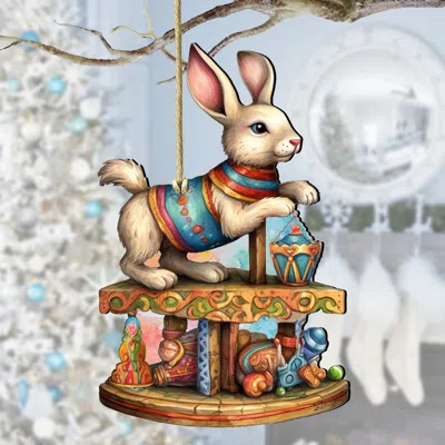 G. Debrekht Carousel Bunny With Toys Wooden Ornaments By  In Multi
