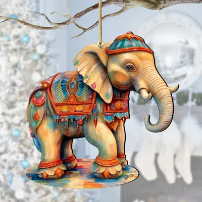 G. Debrekht Carousel Elephant Wooden Ornaments By  In Multi