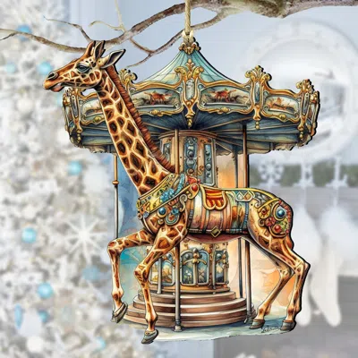 G. Debrekht Carousel Giraffe Wooden Ornaments By  In Multi