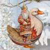 G. Debrekht Charming Santa On Goose Wooden Ornaments By