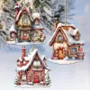 G. Debrekht Christmas Houses Decorative Wooden Christmas Ornaments Set Of 3 By