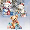 G. Debrekht Christmas Teddy Bear Decorative Wooden Christmas Ornaments Of 3 By