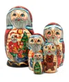 G. Debrekht Designocracy Christmas Workshop Santa 5-piece Nested Doll