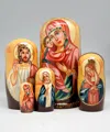 G. Debrekht Designocracy Golden Icon 5-piece Russian Matryoshka Stacking Dolls Set