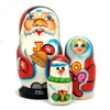 G. Debrekht Designocracy Joy Santa Family 3-piece Nested Doll