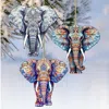 G. Debrekht Elephants Decorative Wooden Christmas Ornaments Set Of 3 By
