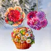 G. Debrekht Flower Bouquets Decorative Wooden Christmas Ornaments Set Of 3 By