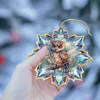 G. Debrekht Great Horned Owl Snowflake Wooden Christmas Ornament By