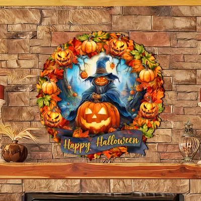 G. Debrekht Happy Halloween Wreath Door Hanger By  In Multi