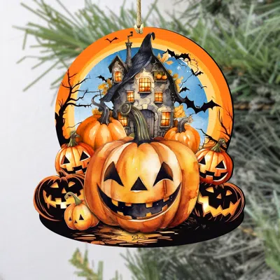 G. Debrekht Haunted House Wooden Ornaments By  In Multi
