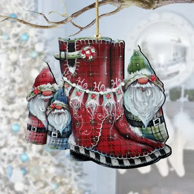 G. Debrekht Hello Christmas Boots Wooden Ornaments By J. Mills-price In Red