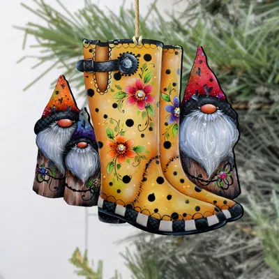 G. Debrekht Hello Fall Boots Wooden Ornaments By J. Mills-price In Multi