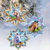 G. Debrekht Horses Snowflake Wooden Christmas Ornaments Set Of 3 By