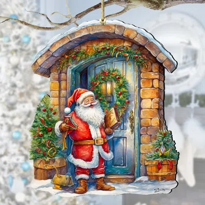 G. Debrekht Joyful Moments At The Doorstep Wooden Ornaments By  In Multi