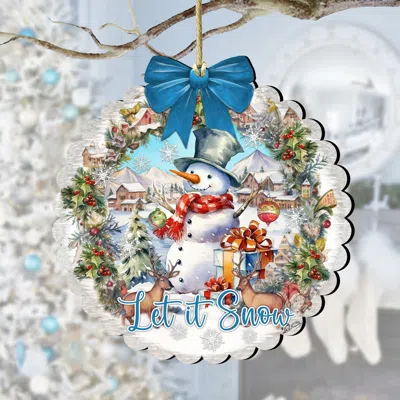 G. Debrekht Let It Snow Wooden Ornaments By  In Multi