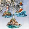 G. Debrekht Lighthouse Decorative Wooden Christmas Ornaments Set Of 3 By