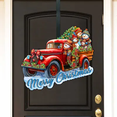 G. Debrekht Merry Christmas Snowman Family Truck Door Hanger By  In Multi