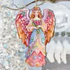 G. Debrekht Pink Floral Angel Wooden Ornaments By