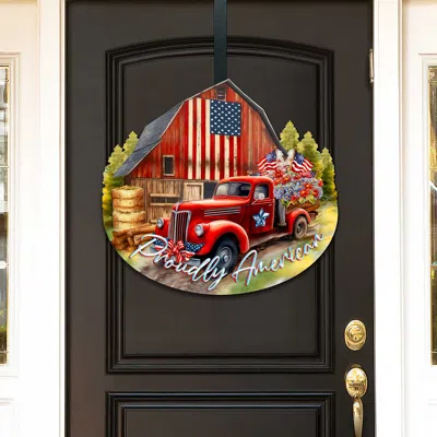 G. Debrekht Proudly American Decorative Holiday Door Decor By  In Multi