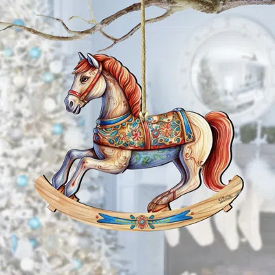 G. Debrekht Rocking Horse Wooden Ornaments By  In Multi